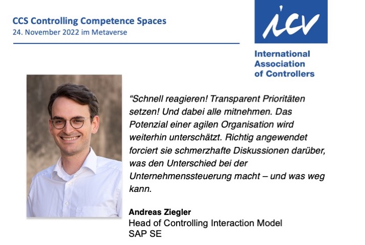 CCS: Andreas Ziegel mit Vortrag über agiles Controlling bei SAP